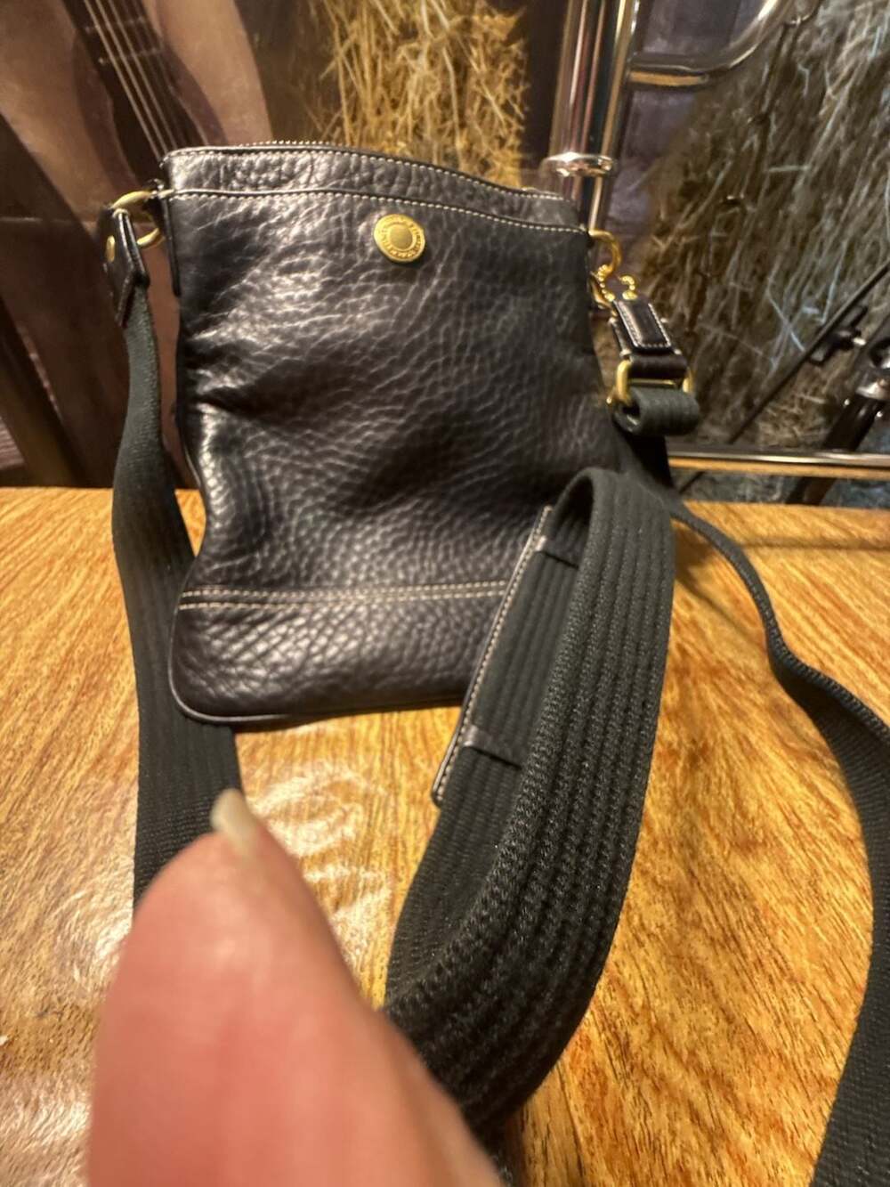 Coach Black Pebbled Leather Crossbody Bag